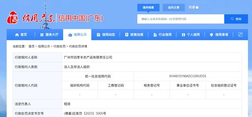 廣州市番禺區(qū)應(yīng)急管理局對(duì)四季豐農(nóng)產(chǎn)品公司作出行政處罰
